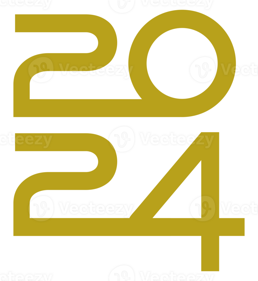 New Year 2024 Design Illustration, flat, simple, memorable and eye catching, can use for Calendar Design, Website, News, Content, Infographic or Graphic Design Element. Format PNG