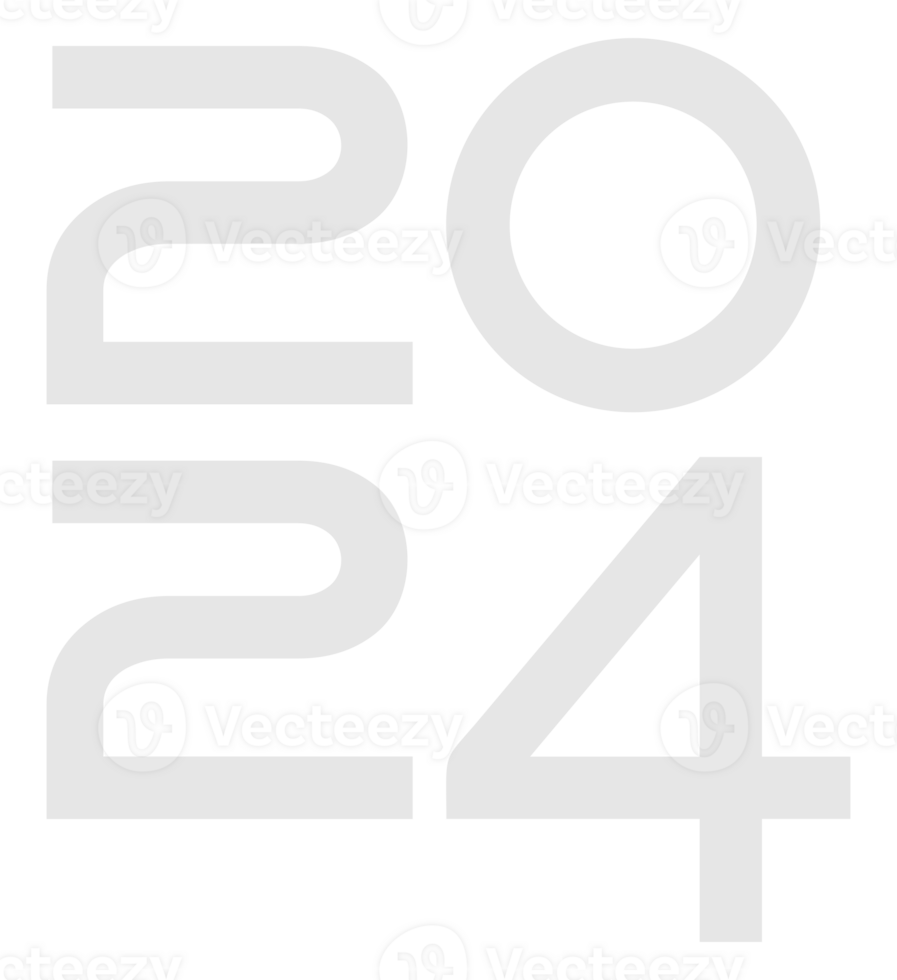 New Year 2024 Design Illustration, flat, simple, memorable and eye catching, can use for Calendar Design, Website, News, Content, Infographic or Graphic Design Element. Format PNG