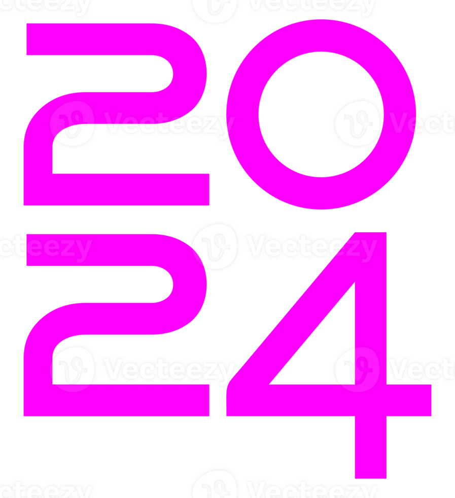 New Year 2024 Design Illustration, flat, simple, memorable and eye catching, can use for Calendar Design, Website, News, Content, Infographic or Graphic Design Element. Format PNG