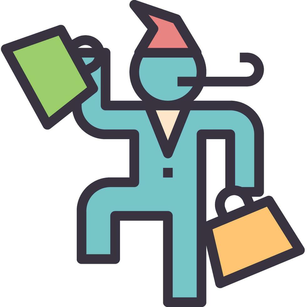 shopper outline style icon vector