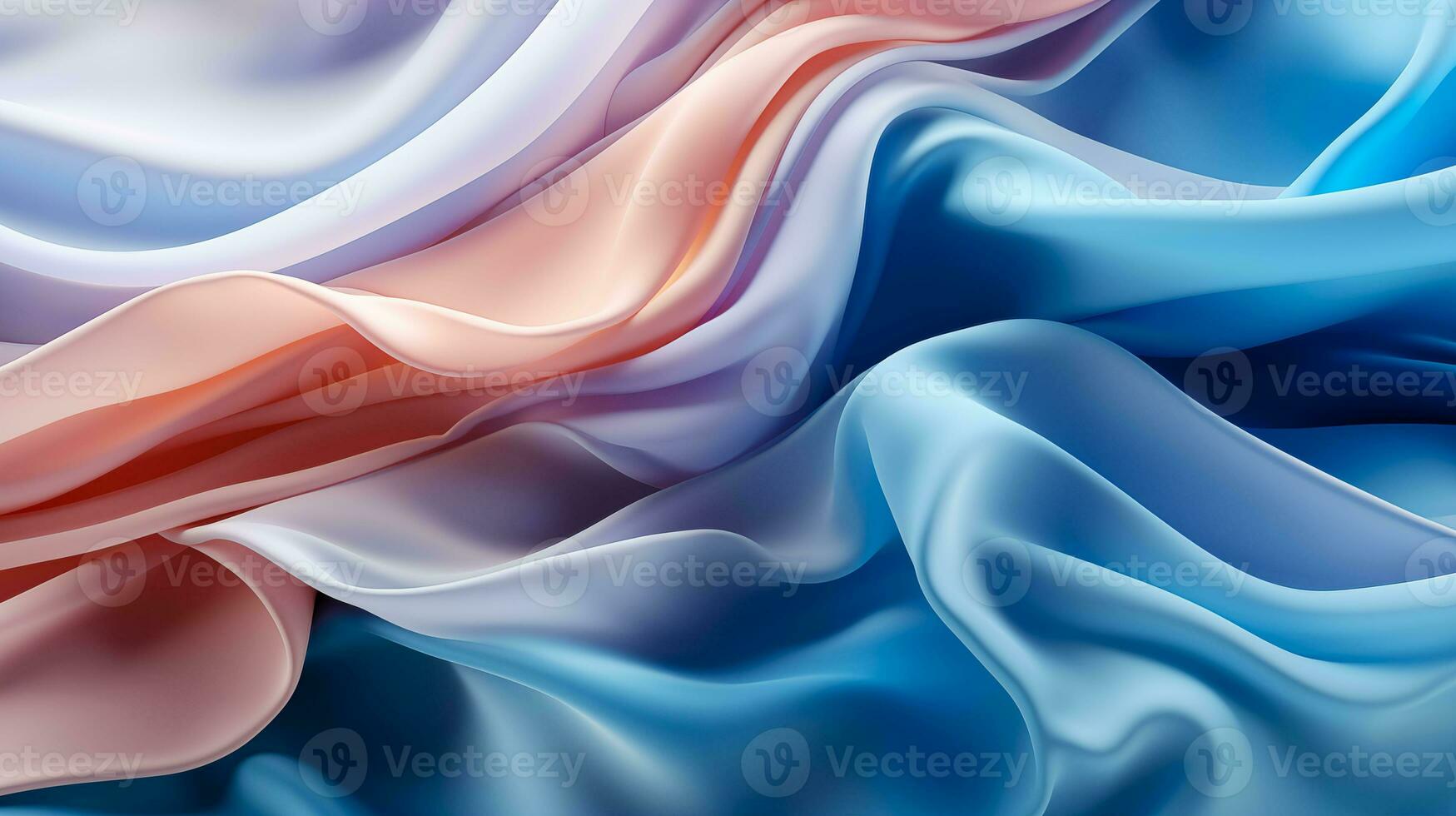 AI generated Warm rainbow abstraction with smooth shapes photo
