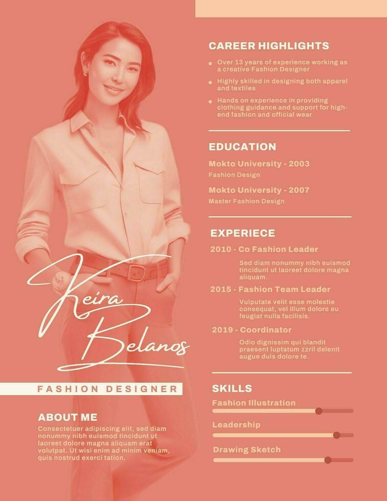 Peach Resume Template