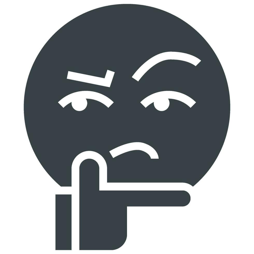 thinking glyph style icon vector