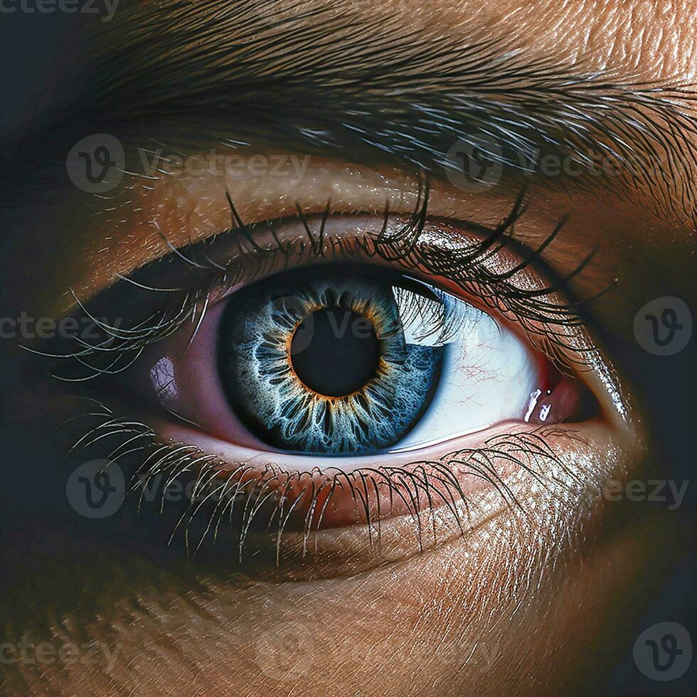 AI generated Realistic sketch of Human eye pencil drawing vintage photo