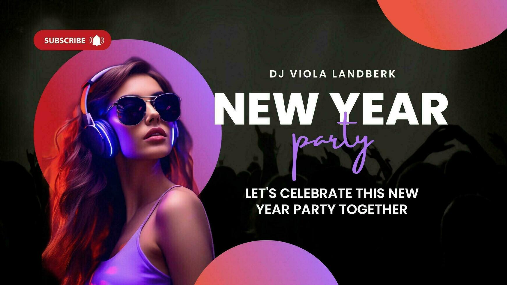 New Year Celebration Party Youtube Banner template