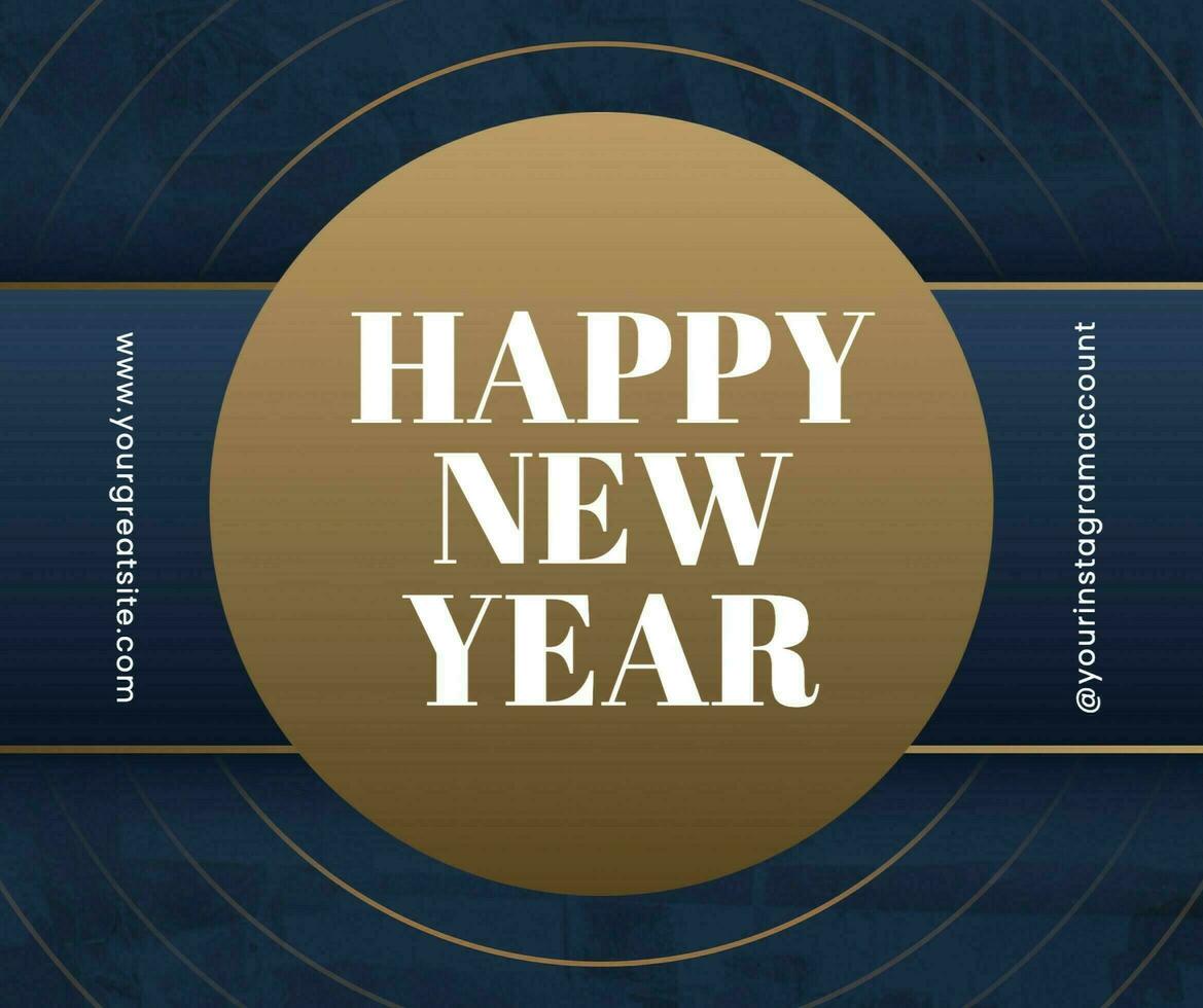 Blue and Gold New Year Greetings for Facebook Post template