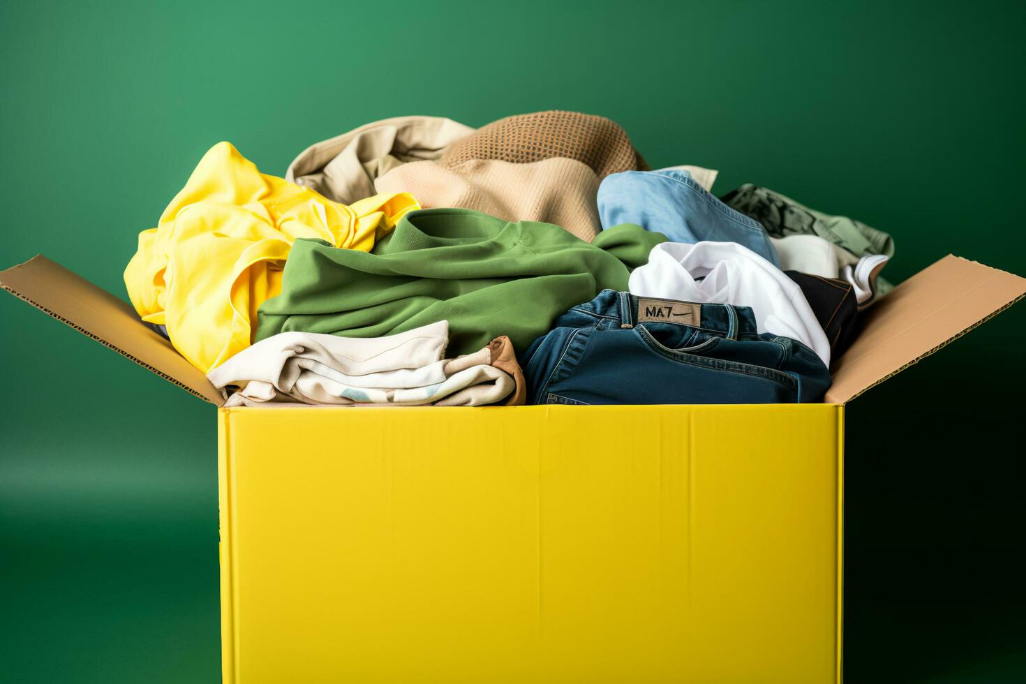 AI generated Fresh Beginnings Trendy Spring Cleaning in Yellow and Green photo