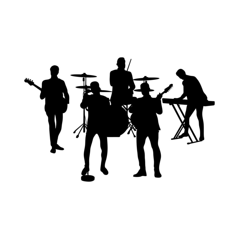 silueta vector ilustración de banda música jugador