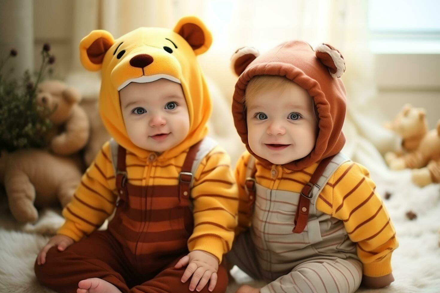 AI generated Enchanting Hundred-Acre Theme for Baby's Outfit photo