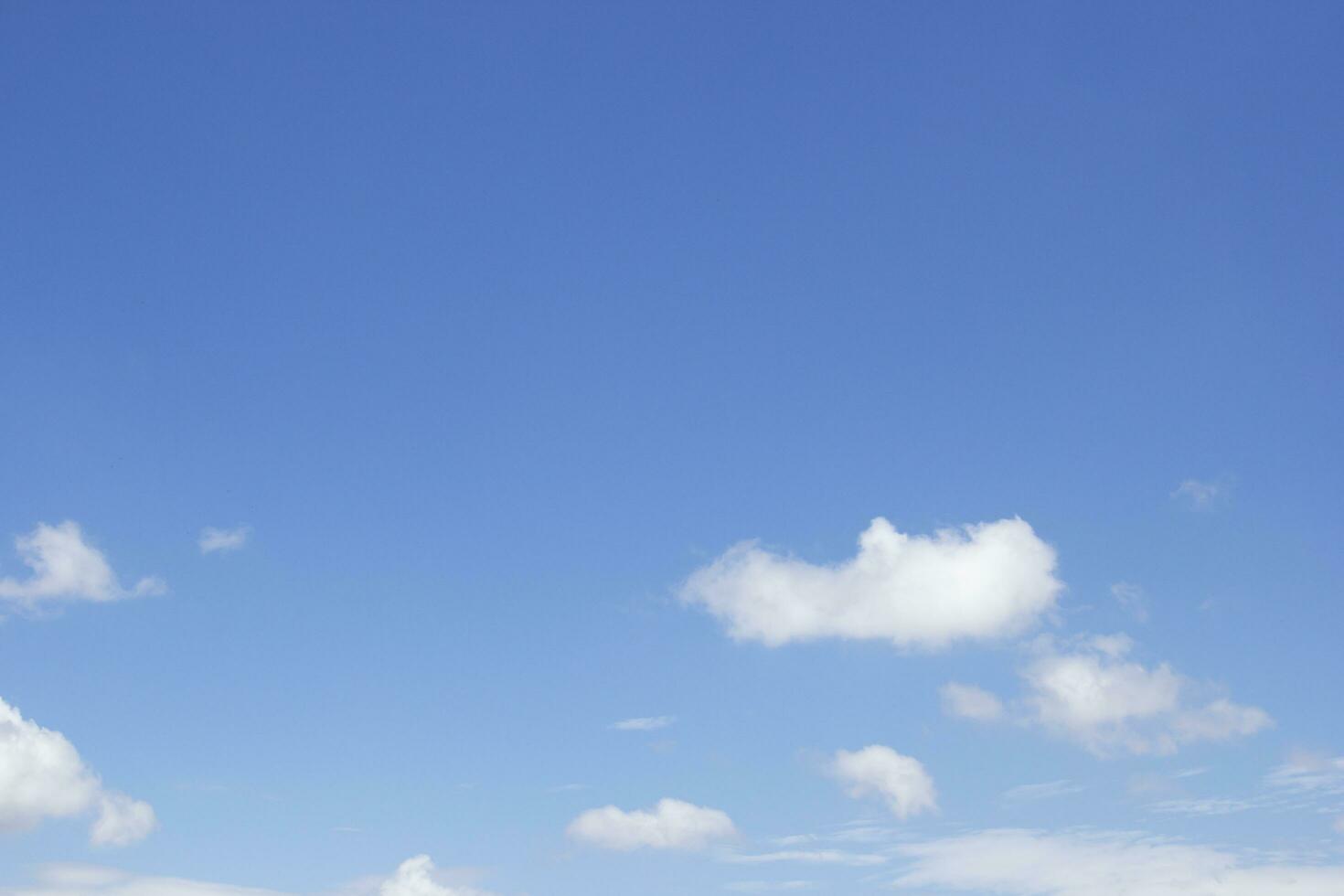 Blue sky background and white clouds soft focus, and copy space horizontal shape. photo
