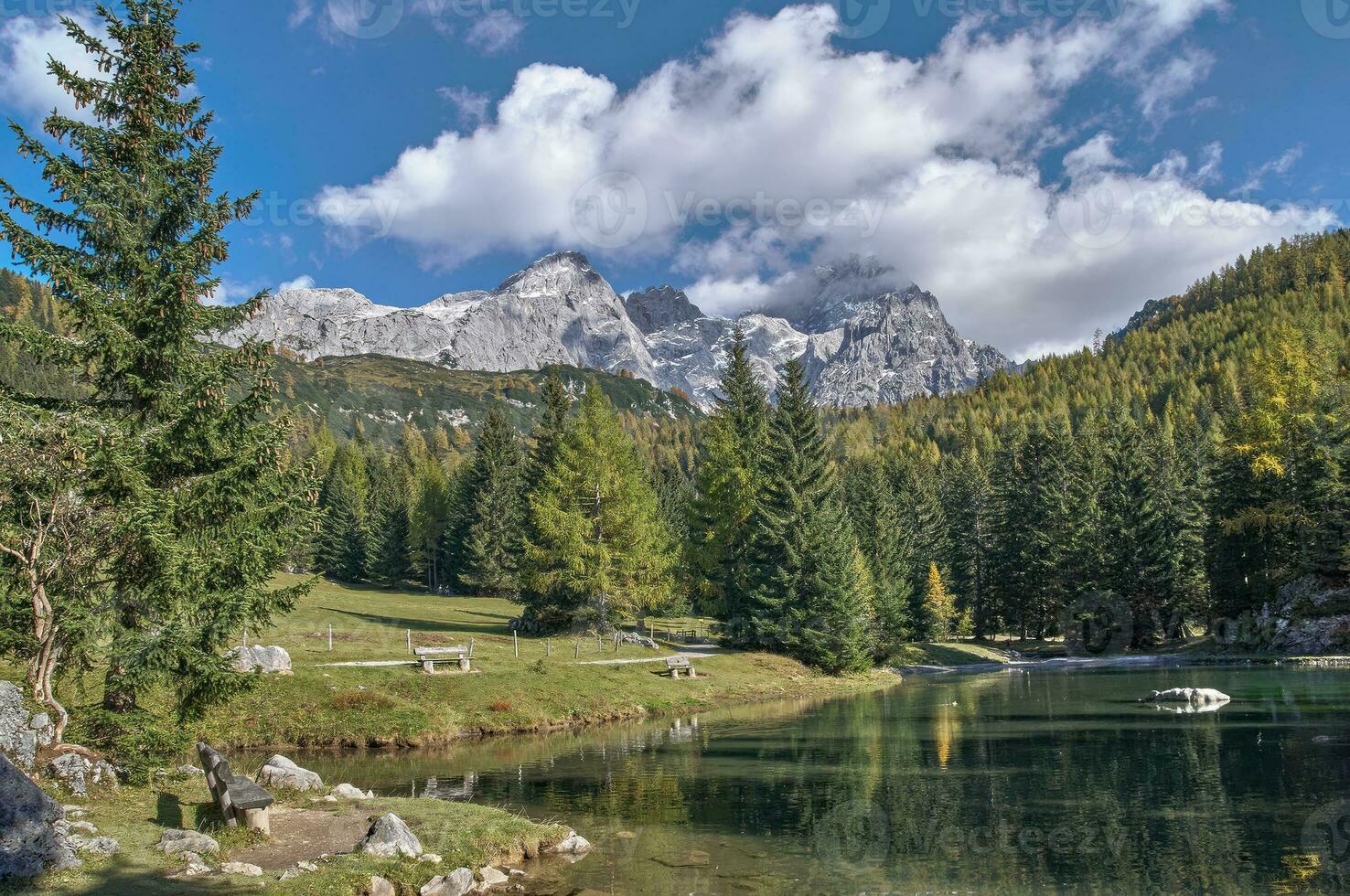 idílico montaña lago cerca a filzmoos,salzburger tierra, austria foto