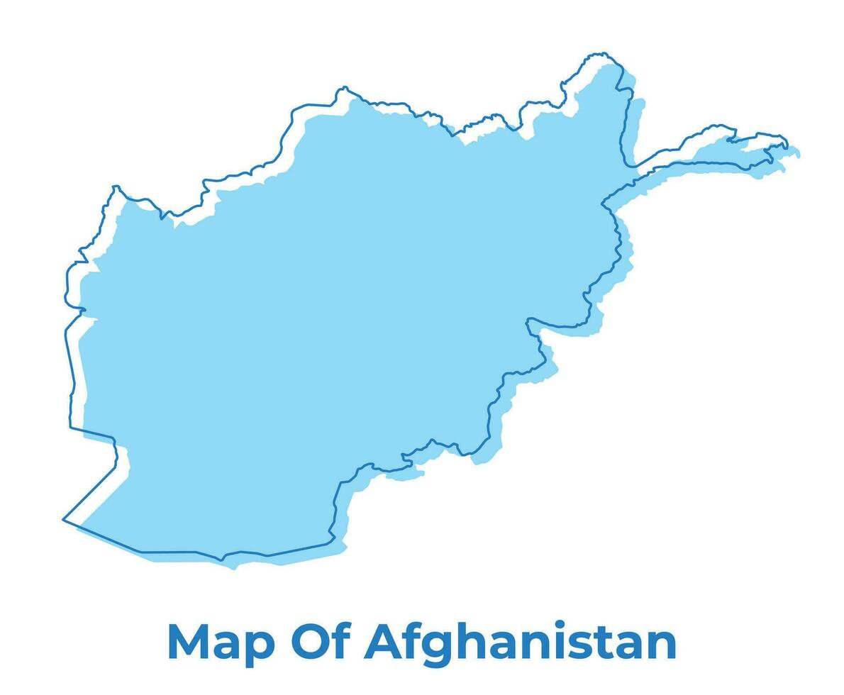 Afghanistan simple outline map vector illustration