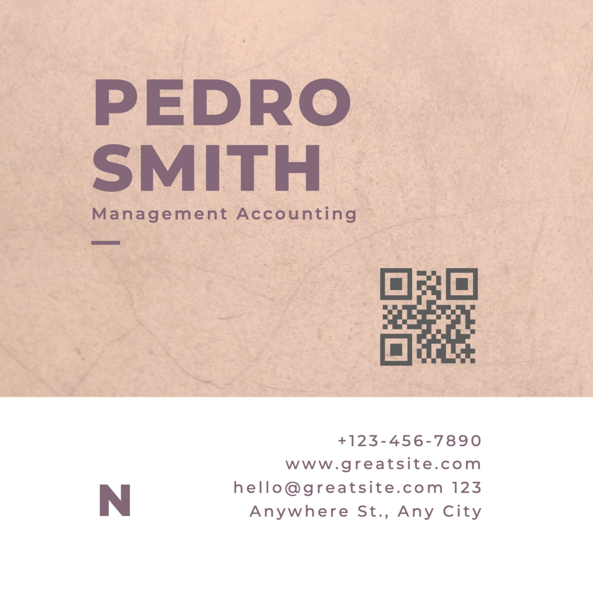 Peach Minimalist Business Card Square 36068118 Template