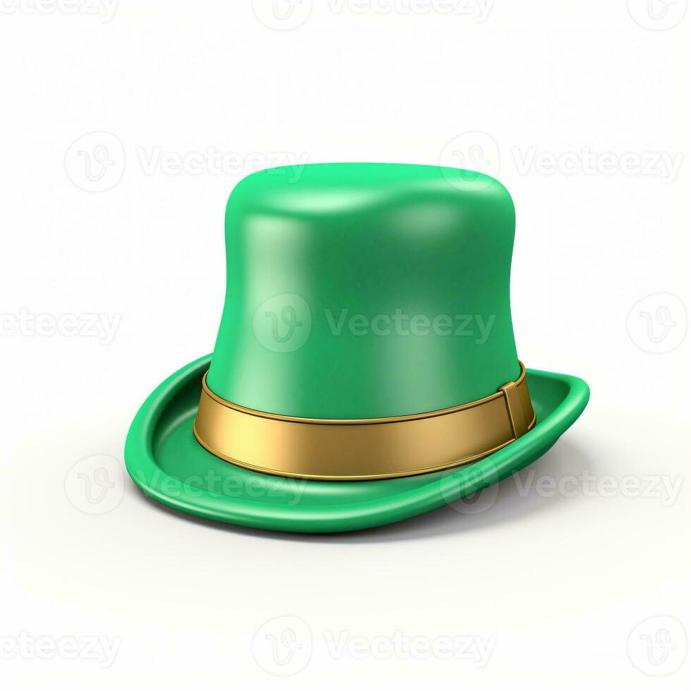 AI generated 3d render cartoon hat of saint patricks day isolated generative AI photo