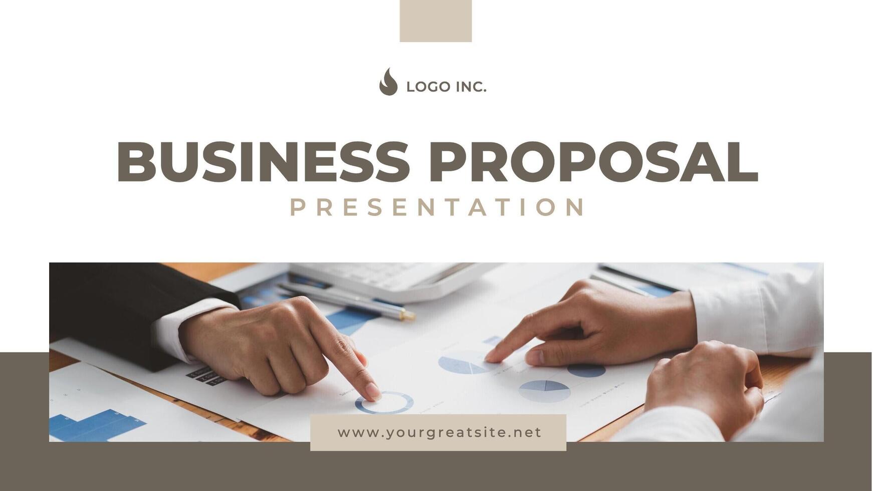 Black and White Modern Business Proposal Presentation template