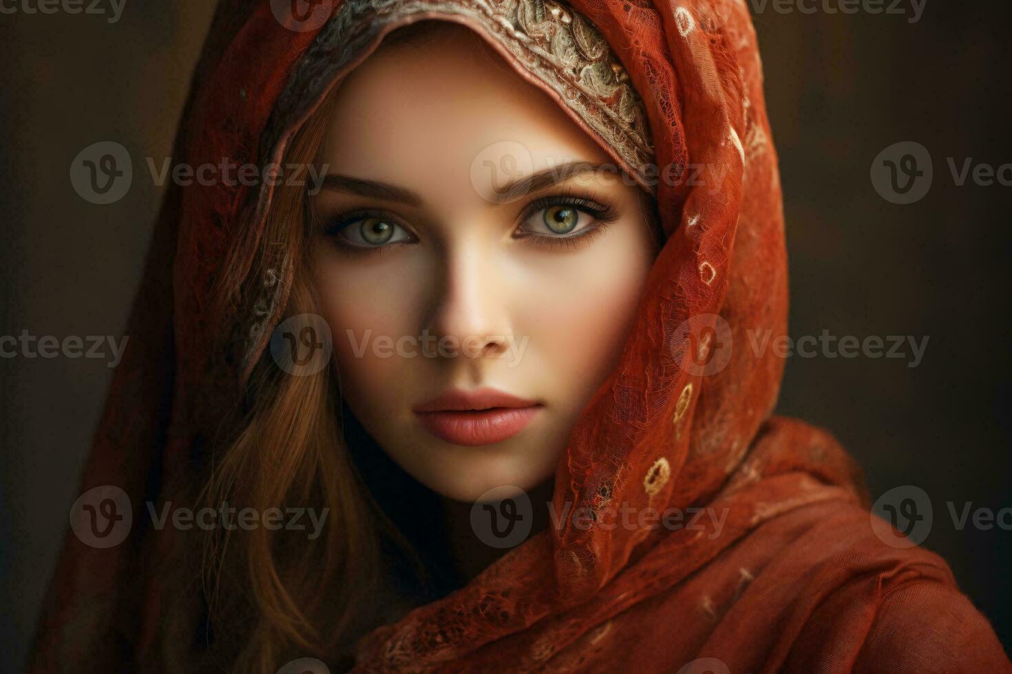 AI generated Beautiful women wearing hijab generative AI photo