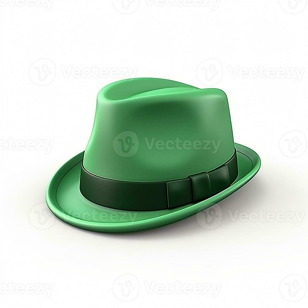 AI generated 3d render cartoon hat of saint patricks day isolated generative AI photo