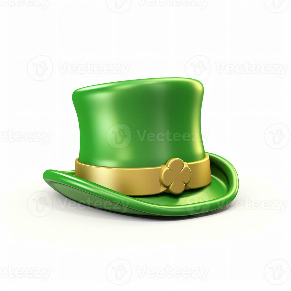 AI generated 3d render cartoon hat of saint patricks day isolated generative AI photo