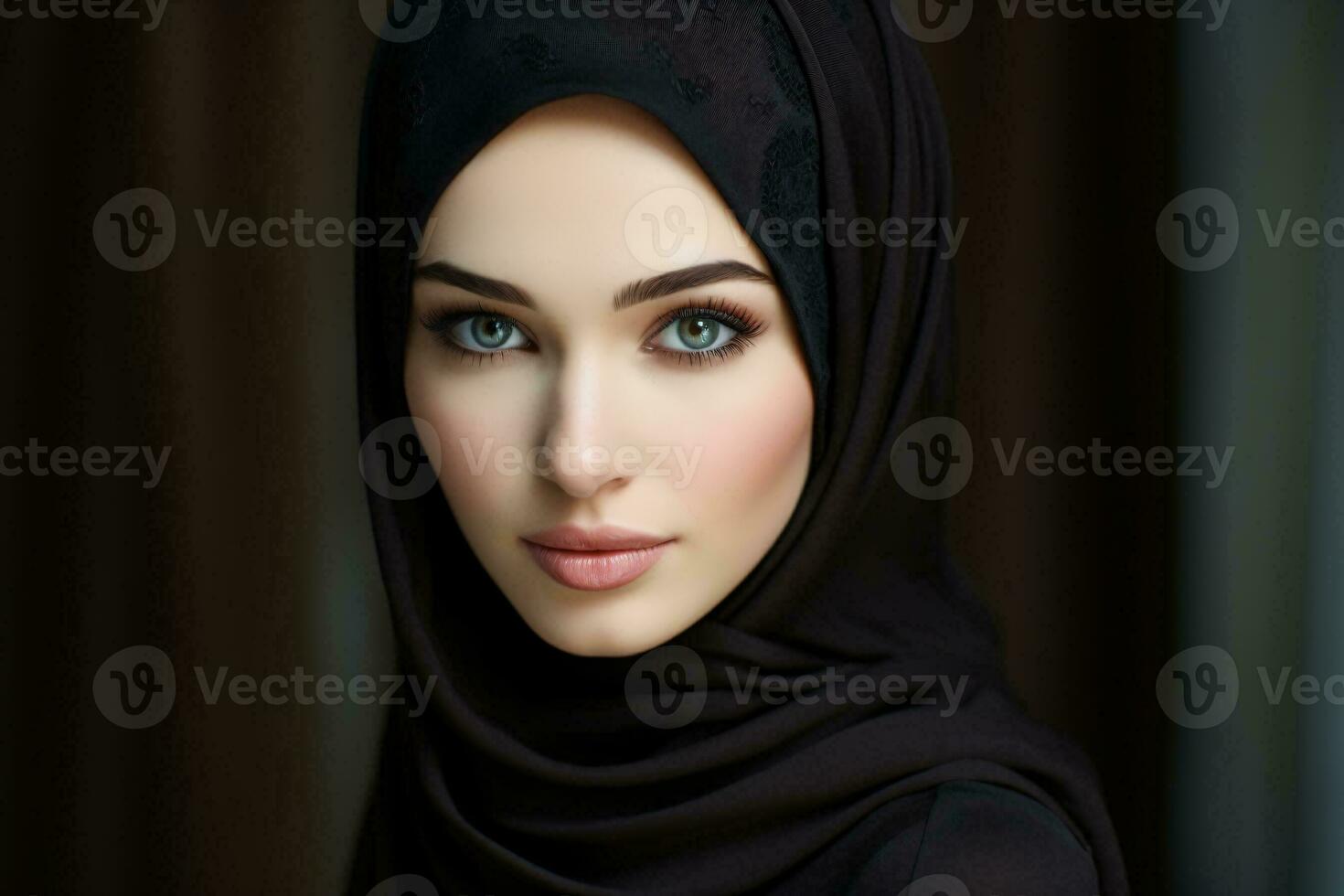 AI generated Beautiful women wearing hijab generative AI photo