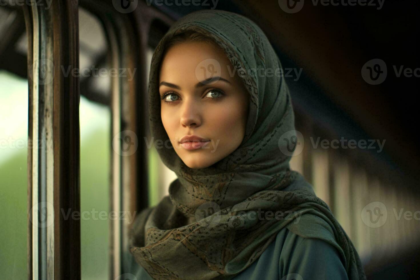 AI generated Beautiful women wearing hijab generative AI photo
