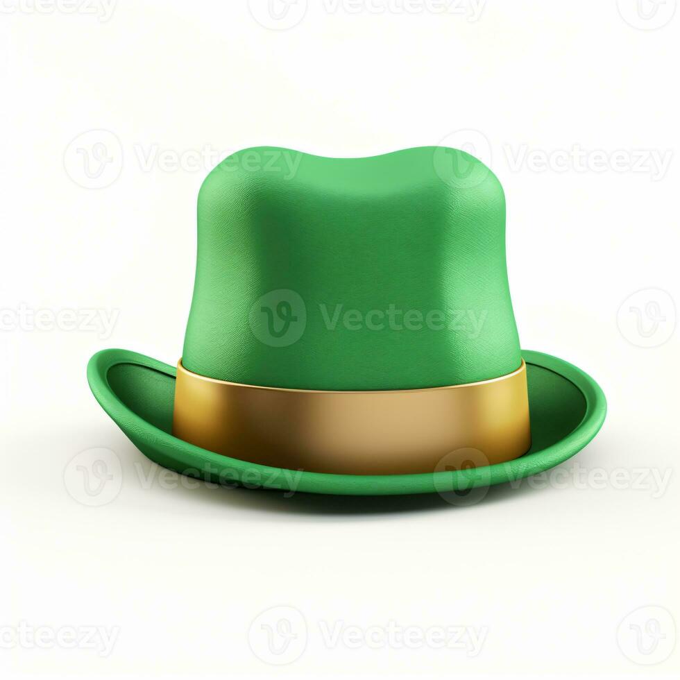 AI generated 3d render cartoon hat of saint patricks day isolated generative AI photo