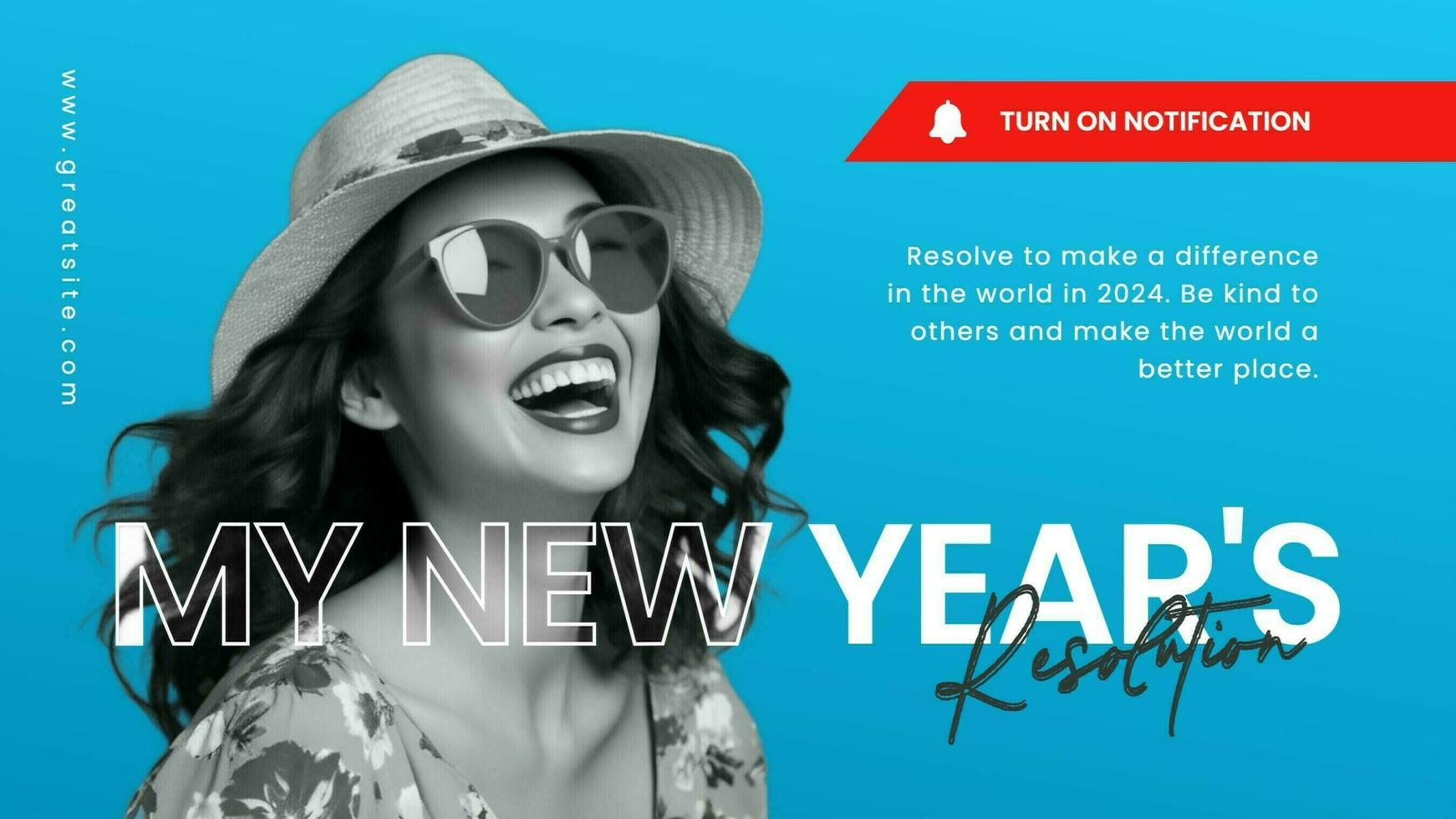 Blue Minimalist New Year Resolution Youtube Thumbnail template