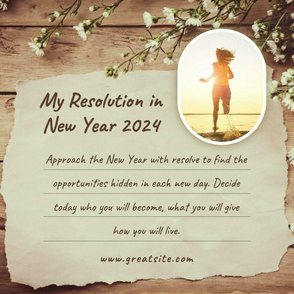 Vintage New Year Resolution Instagram Post template