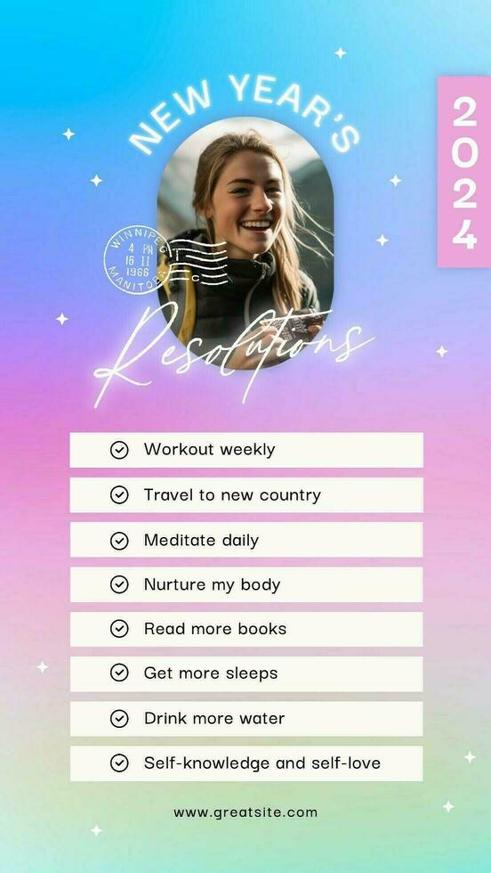 Simple New Year Resolution Instagram Story template