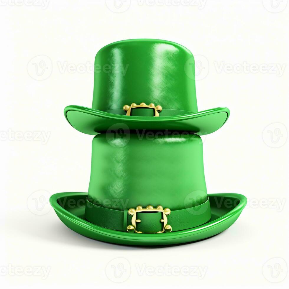 AI generated 3d render cartoon hat of saint patricks day isolated generative AI photo