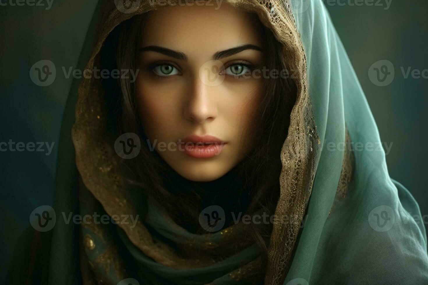 AI generated Beautiful women wearing hijab generative AI photo