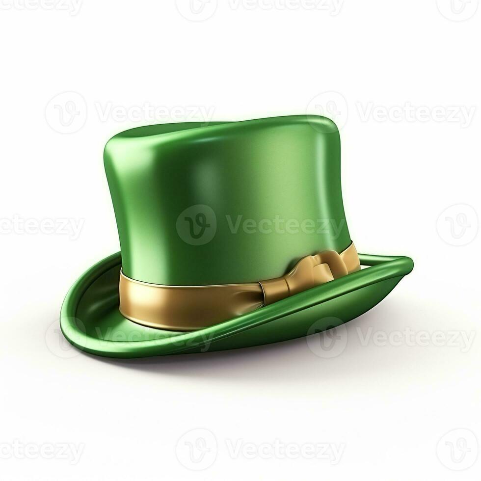 AI generated 3d render cartoon hat of saint patricks day isolated generative AI photo