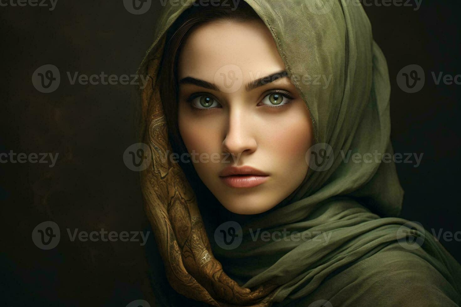 AI generated Beautiful women wearing hijab generative AI photo