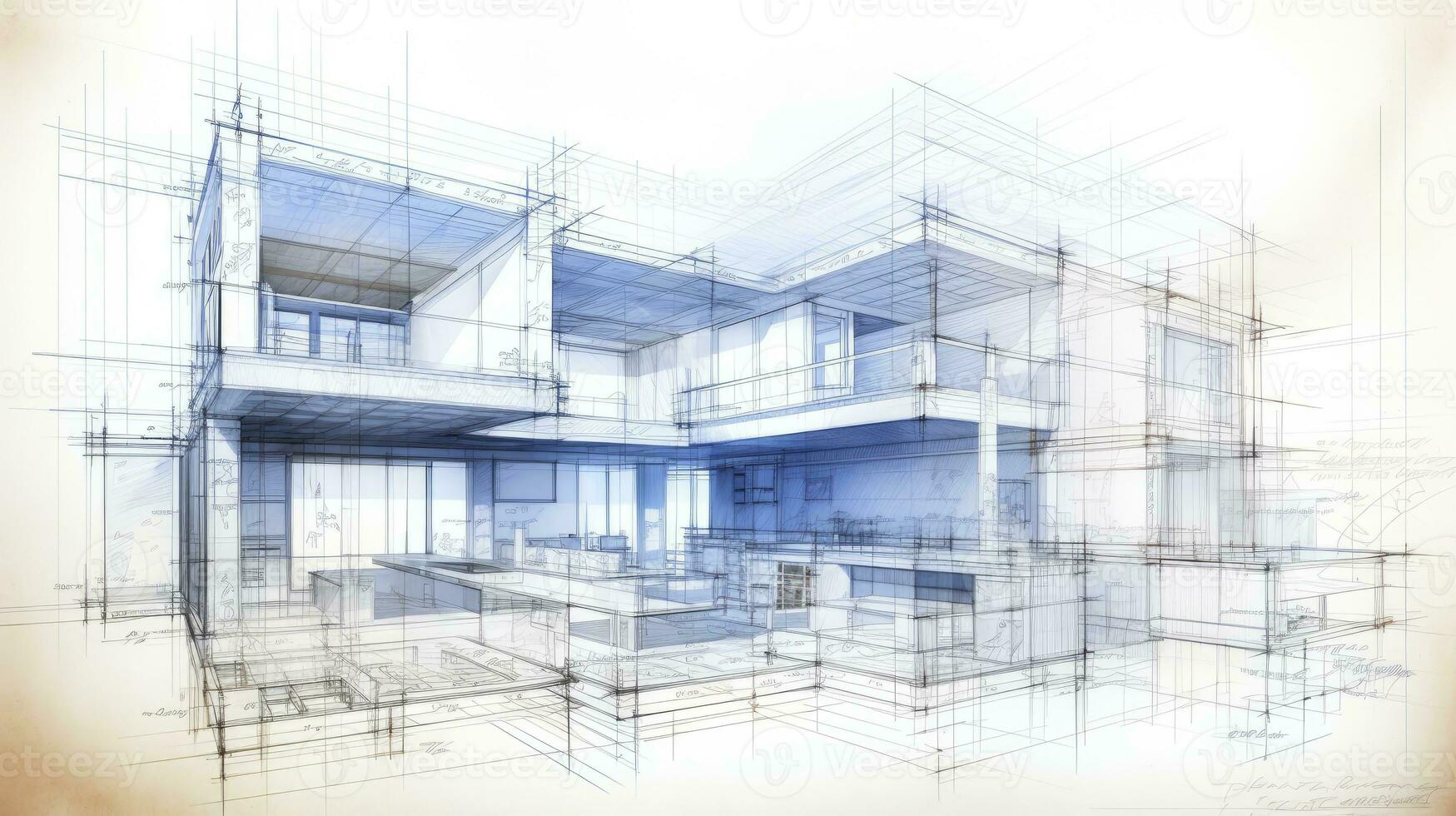 AI generated Architecture model blueprint photo