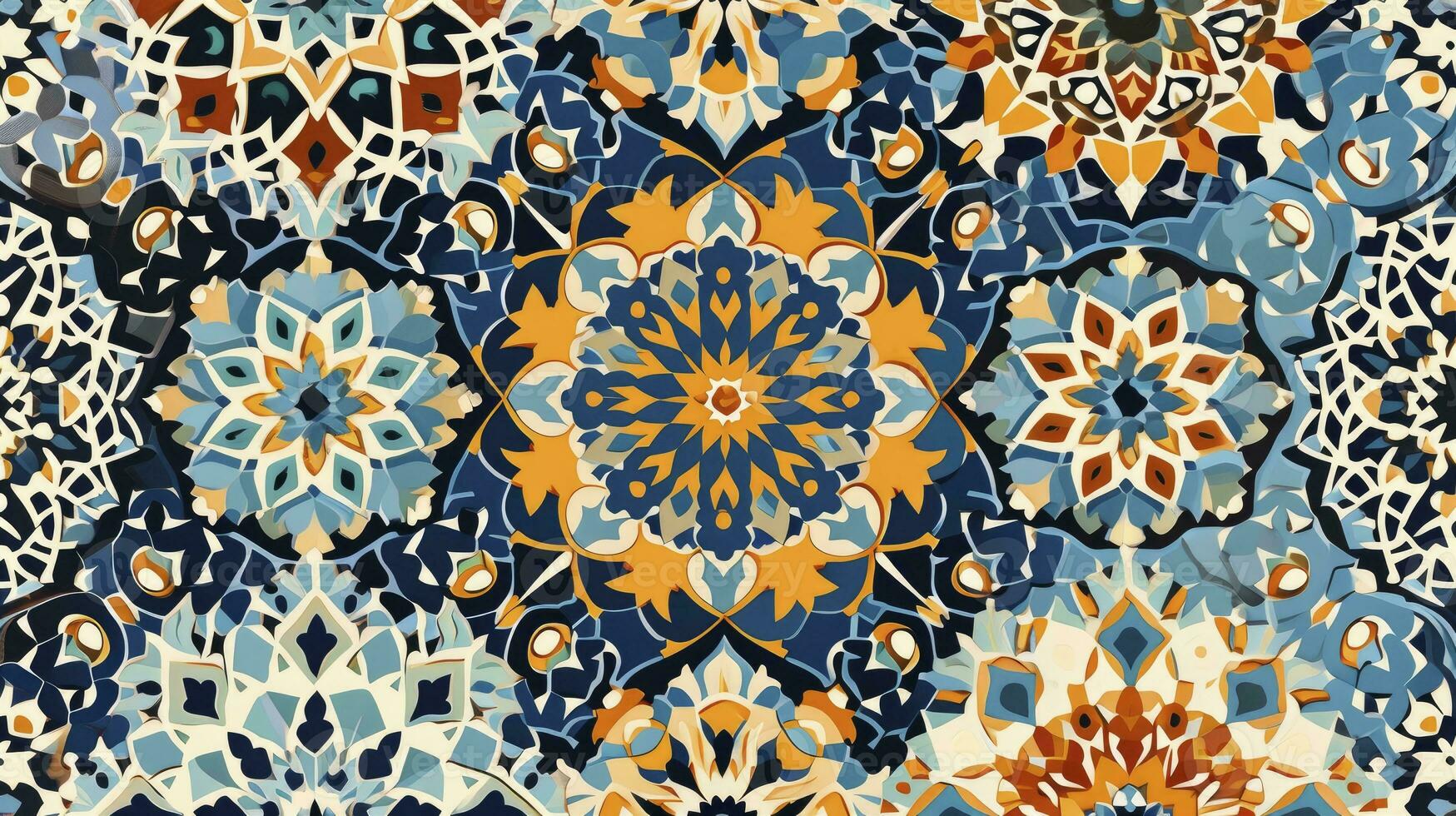 AI generated Colorful arabesque pattern photo