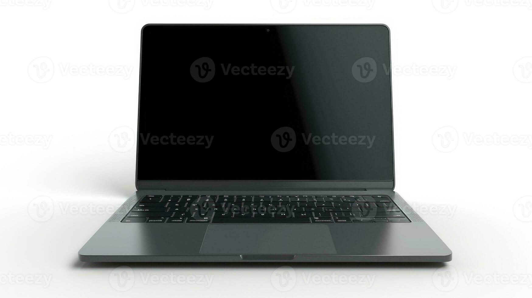 AI generated Modern laptop isolated on white background. photo