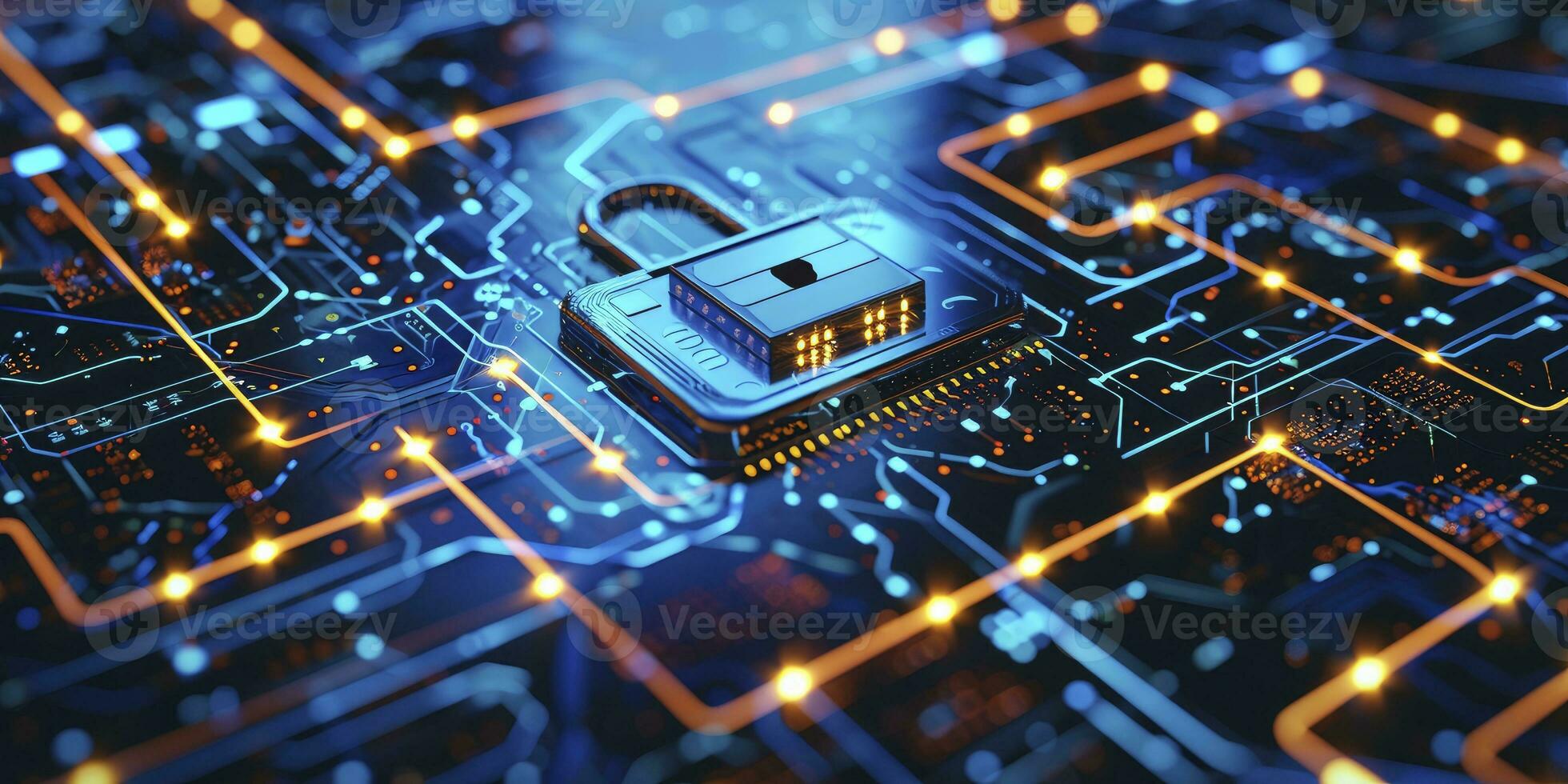 AI generated Cyber security Data Protection Information privacy antivirus virus defence internet technology concept. photo