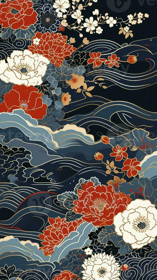 AI generated Japanese art pattern illustration photo