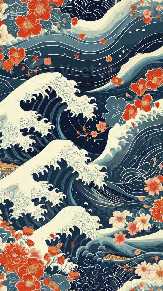 AI generated Japanese art pattern illustration photo