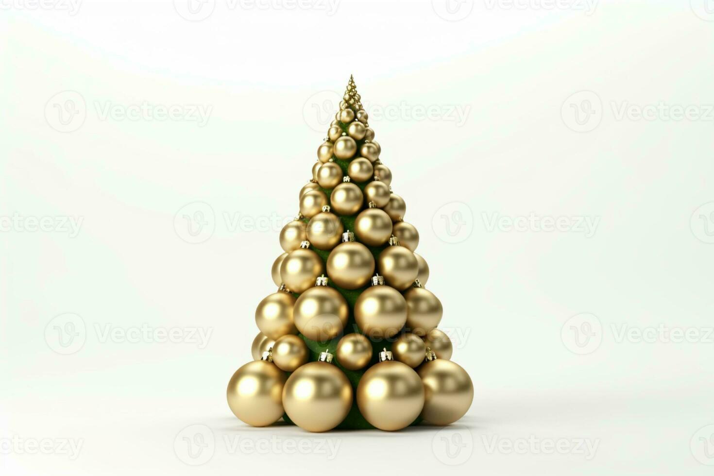 AI generated Christmas tree made with bauble on white background photo