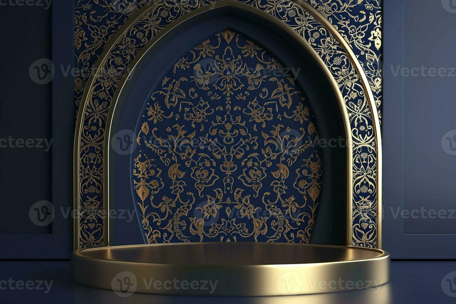 AI generated 3d rendered Islamic Arabic podium photo
