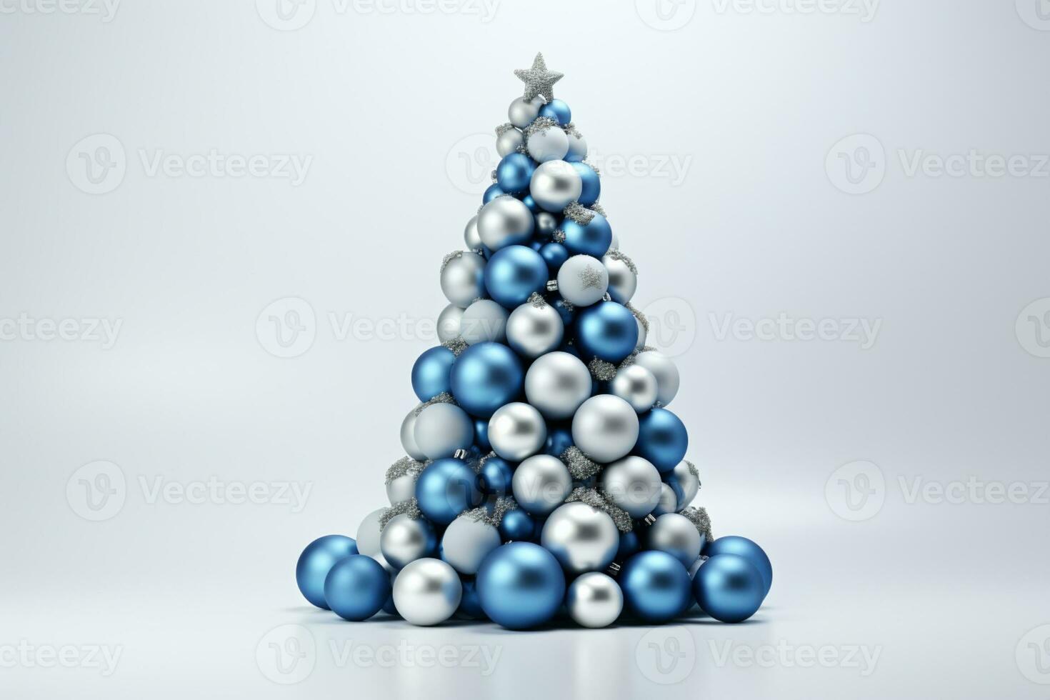 AI generated Christmas tree made with bauble photo
