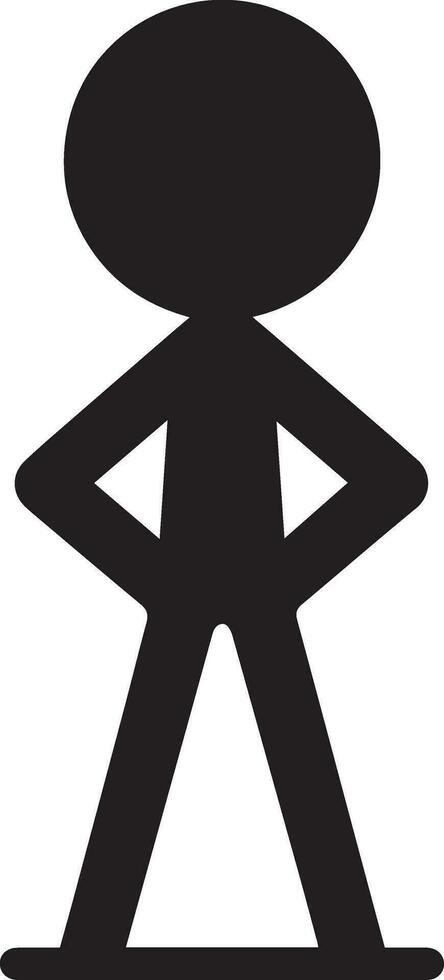 minimal Stick Figure character walking vector silhouette, black color silhouette, white background 18