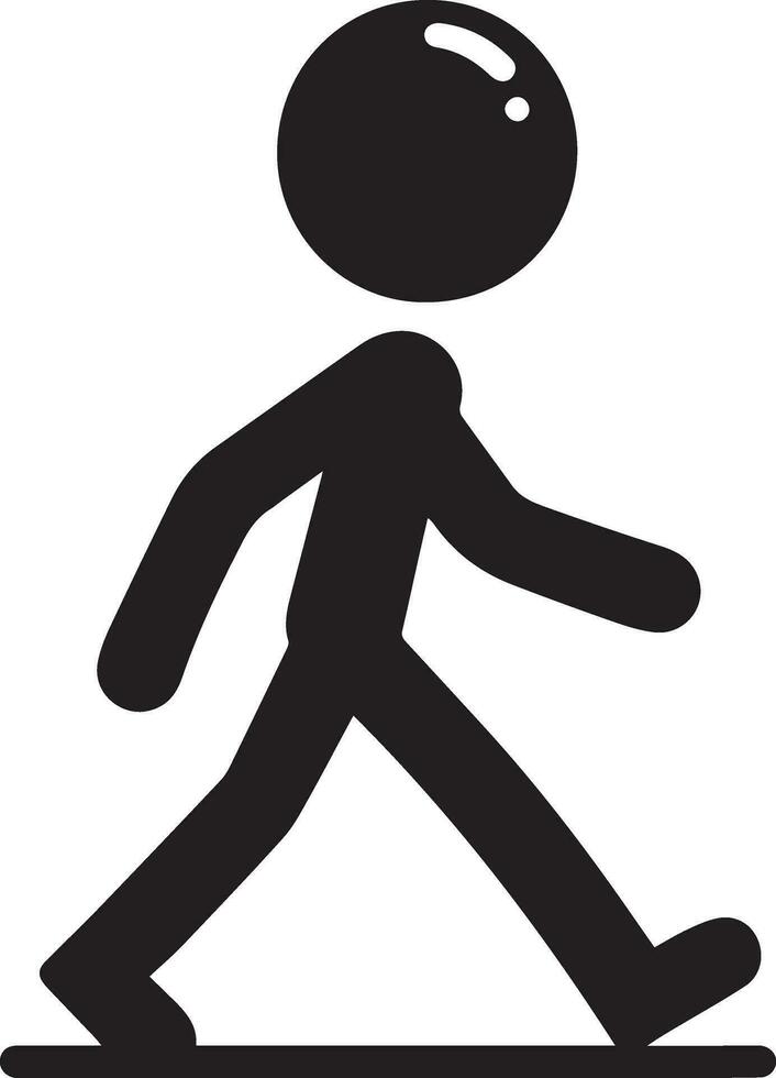 minimal Stick Figure character walking vector silhouette, black color silhouette, white background 22