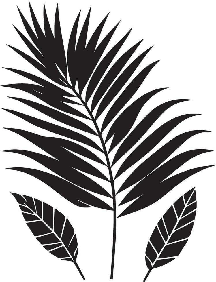 minimal tropical leave vector silhouette, black color silhouette, white background 11