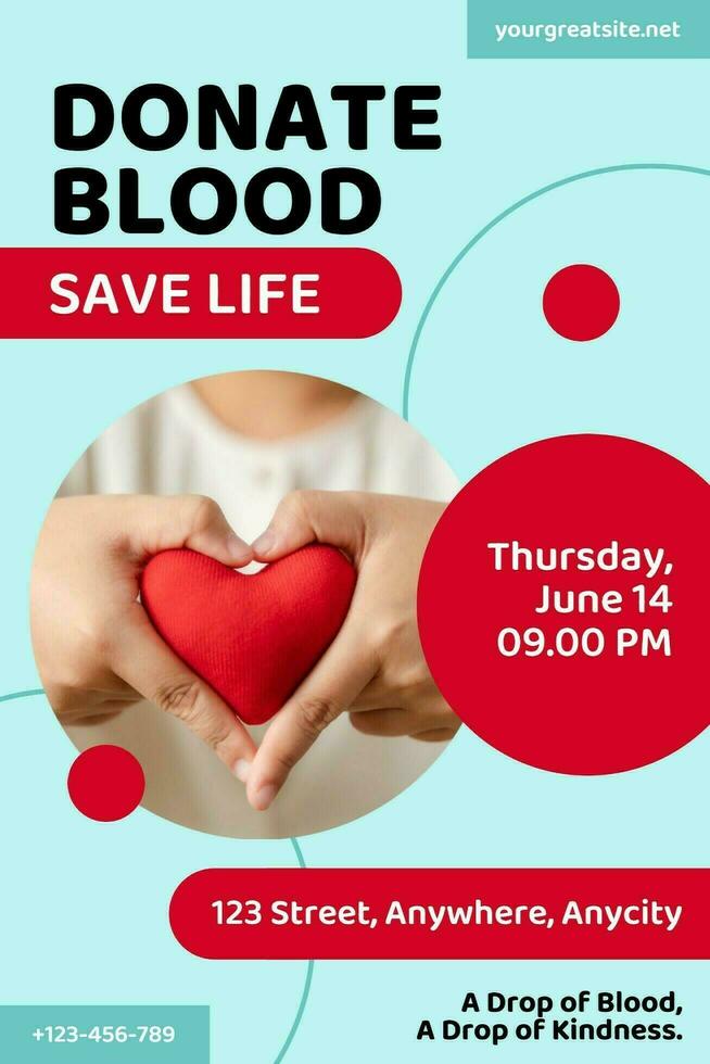 Donate Blood Save Life Pinterest template