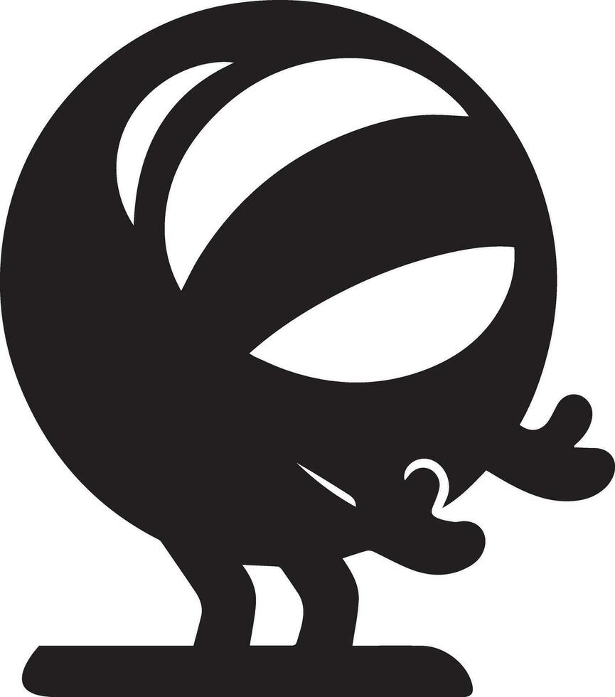 minimal funny laughing character vector silhouette, black color