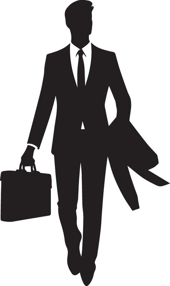 Business man pose vector silhouette black color white background 23