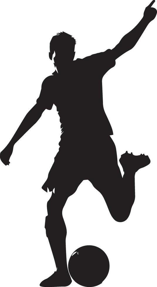 Soccer player vector silhouette illustration