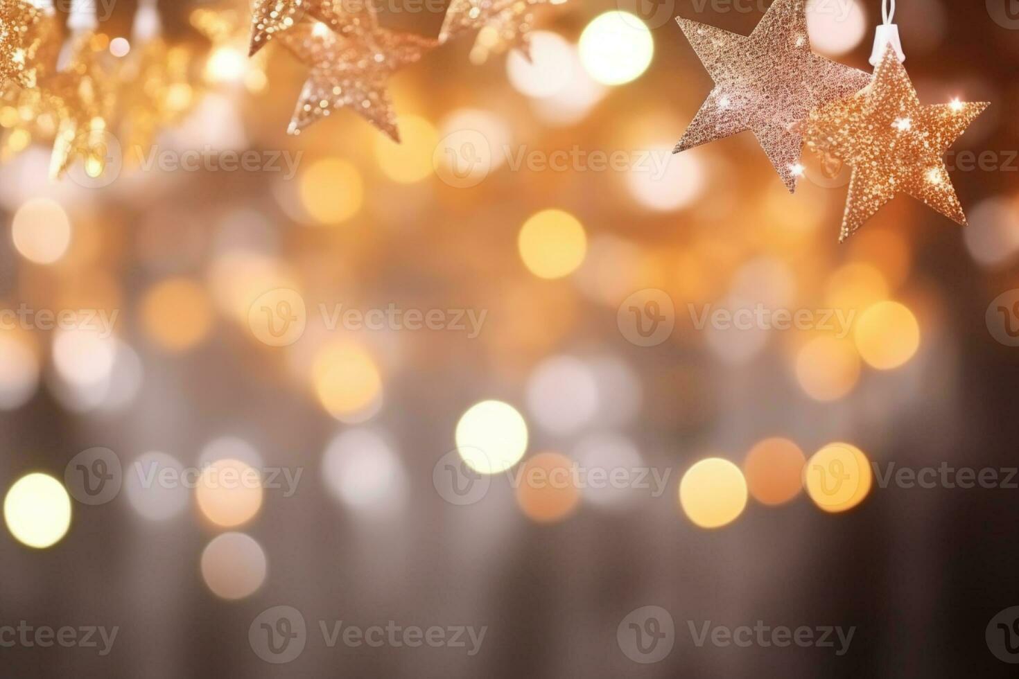 AI generated Selective focus shot of star ornament hanging photo