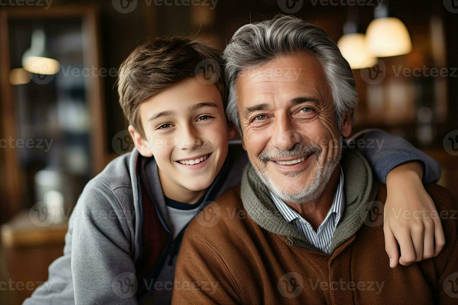 AI generated father spending time together with his son outdoors photo